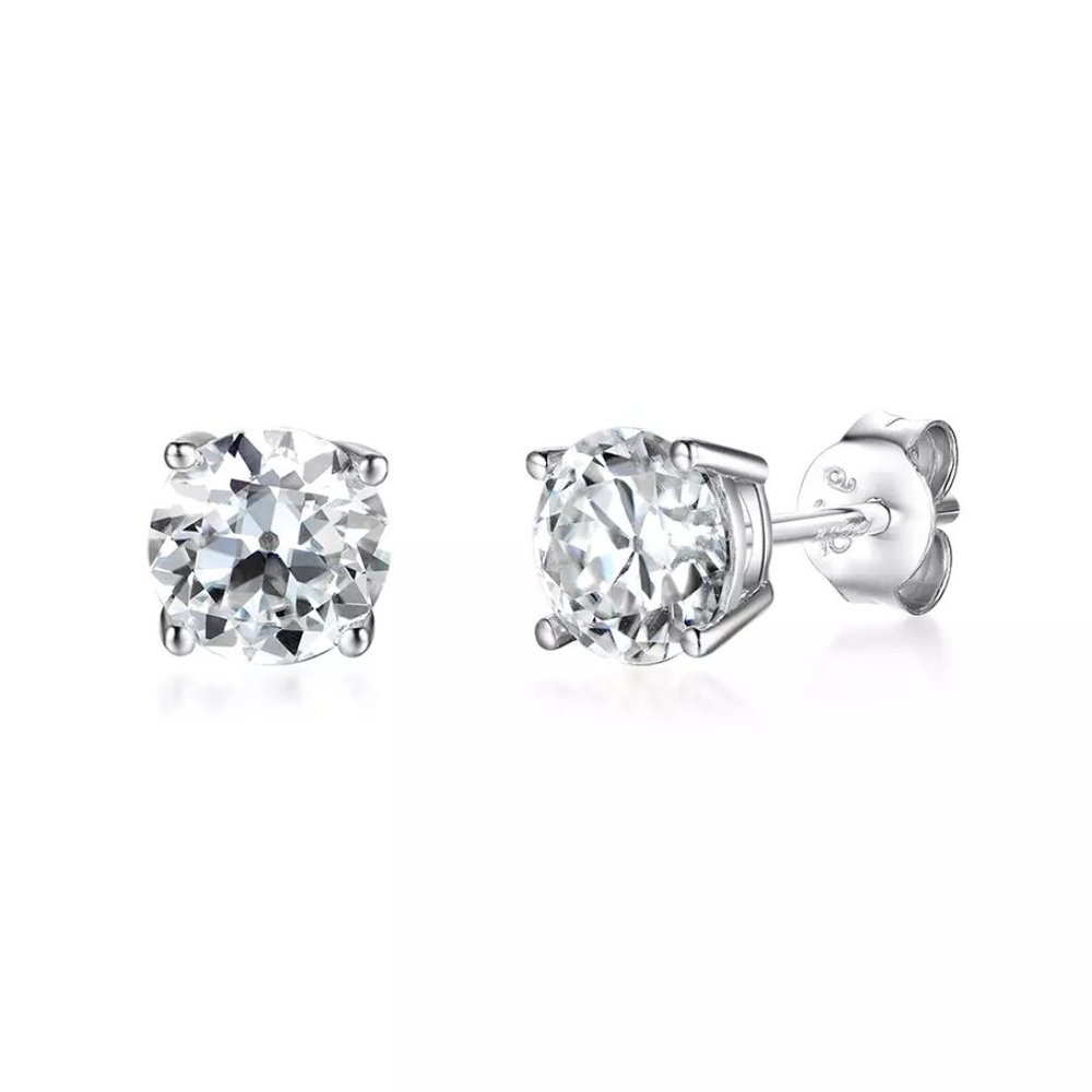 Certified 1ct. t.w. Diamond Brilliant Cut Stud Earrings - Picture 4 of 16